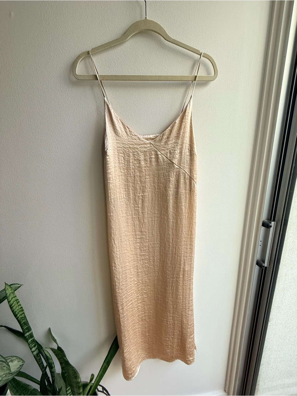 H&M Satin Slip Dress in Champagne Gold